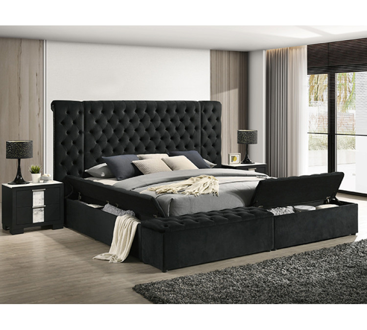 LILIANA BED FRAME - QUEEN / Black