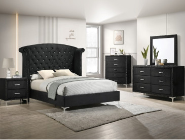 LUCINDA BEDROOM GROUP - QUEEN / Black
