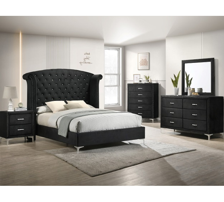 LUCINDA BEDROOM GROUP - QUEEN / Black