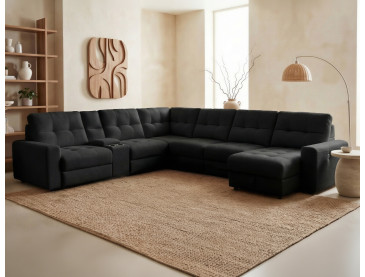 Snyder 7/Piece Slider Sectional - Black
