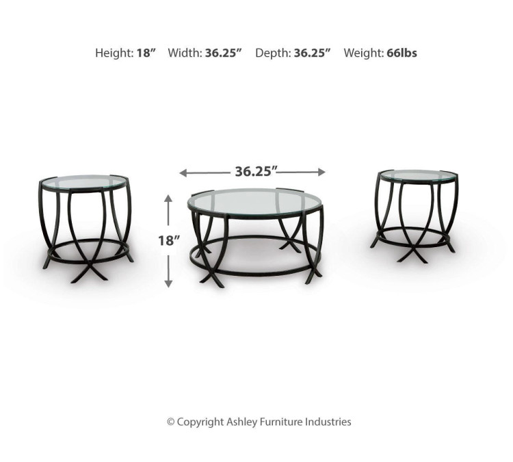 Tarrin Table (Set of 3) - Black