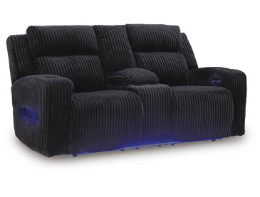 TwinBrooke Power Reclining Loveseat with Console - Black