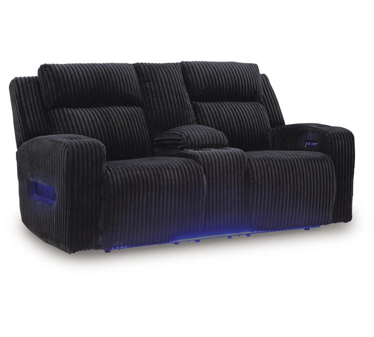TwinBrooke Power Reclining Loveseat with Console - Black