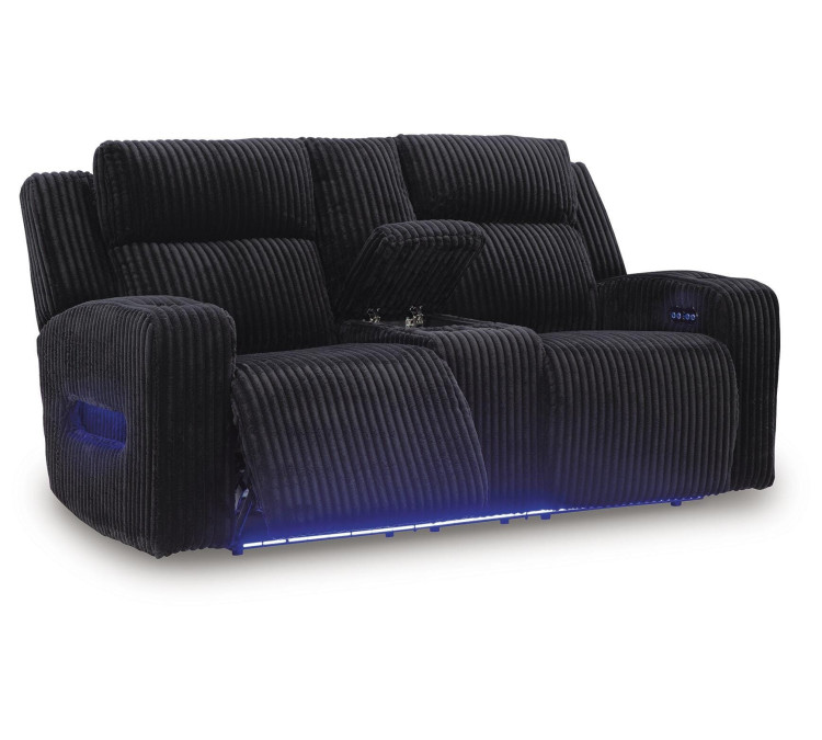 TwinBrooke Power Reclining Loveseat with Console - Black
