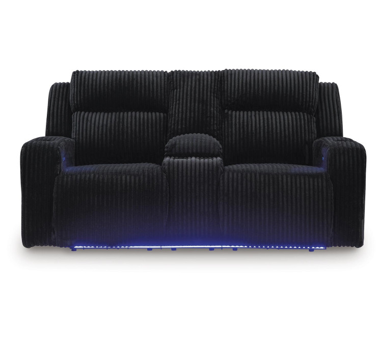 TwinBrooke Power Reclining Loveseat with Console - Black