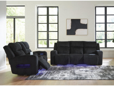 TwinBrooke Sofa and Loveseat - Black