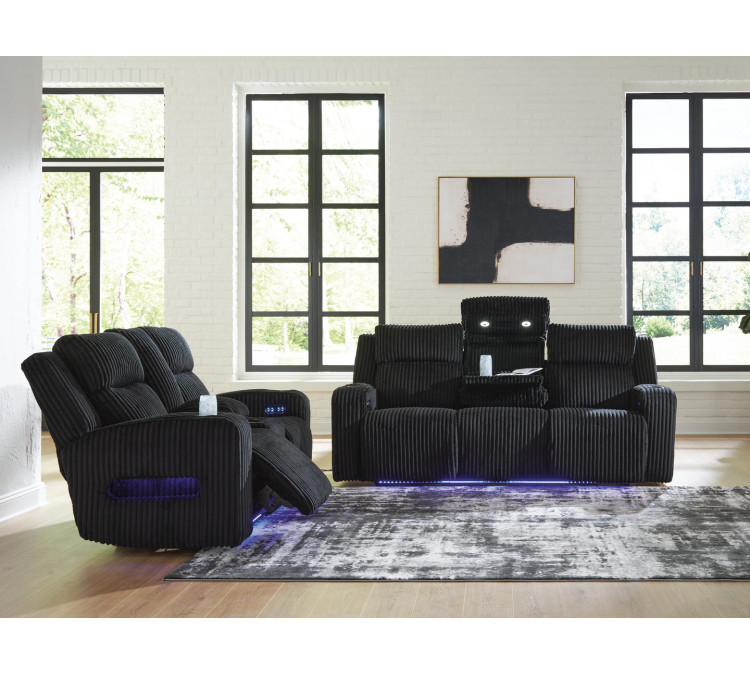TwinBrooke Sofa and Loveseat - Black