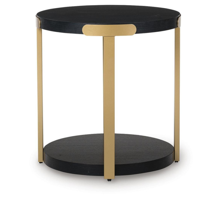Shylore Table (Set of 3) - Black/Brass Finish