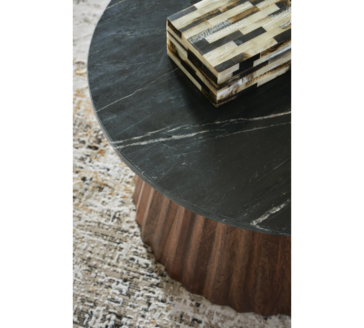Ceilby Accent Coffee Table - Black/Brown