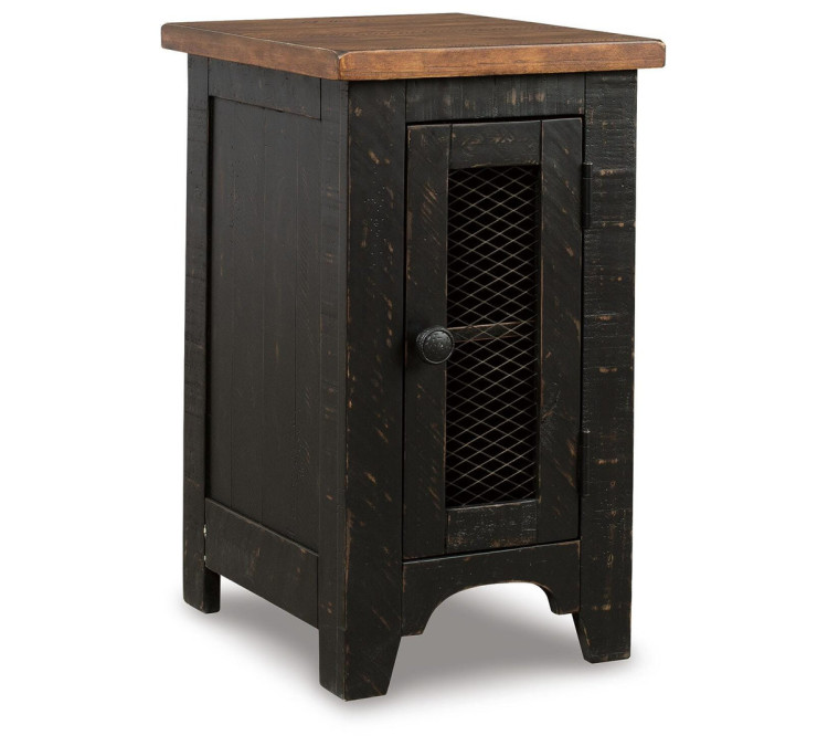 Valebeck Chairside End Table - Black/Brown