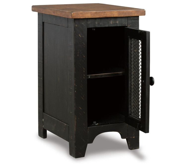 Valebeck Chairside End Table - Black/Brown