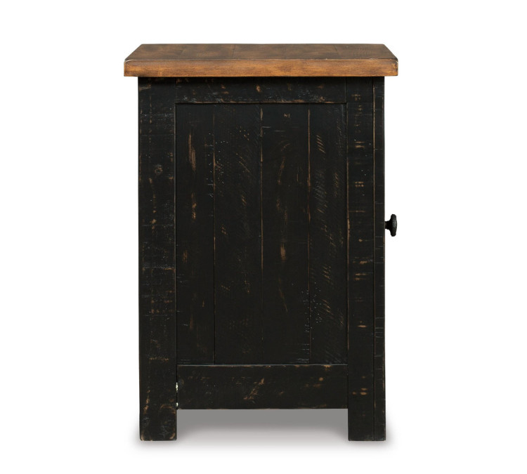 Valebeck Chairside End Table - Black/Brown