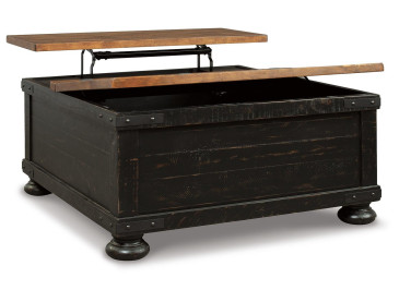 Valebeck Coffee Table with Lift Top - Black/Brown