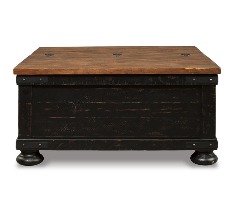Valebeck Coffee Table with Lift Top - Black/Brown