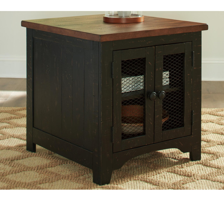 Valebeck End Table - Black/Brown