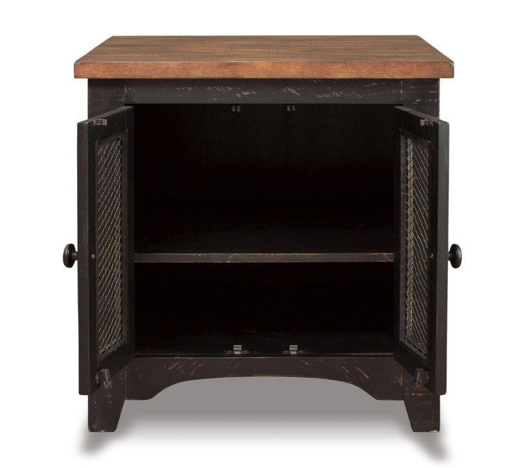 Valebeck End Table - Black/Brown