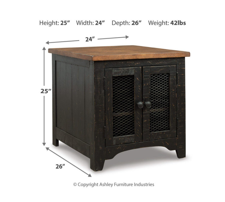 Valebeck End Table - Black/Brown