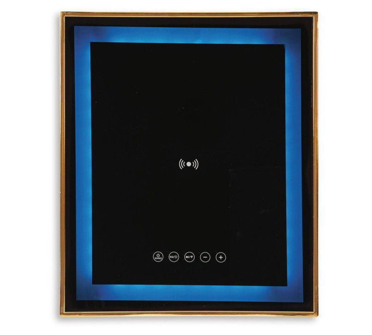 Rexwell Accent Table with Speaker - Black/Gold Finish