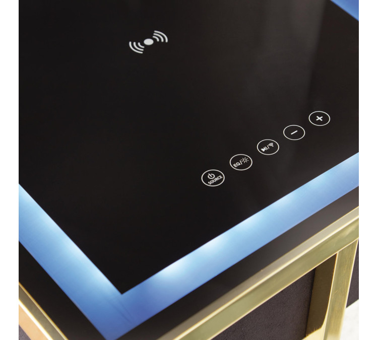 Rexwell Accent Table with Speaker - Black/Gold Finish