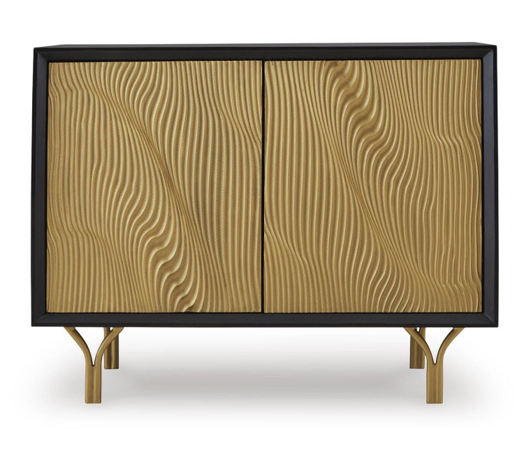 Tayner Accent Cabinet - Black/Gold Finish