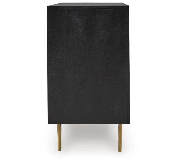 Tayner Accent Cabinet - Black/Gold Finish