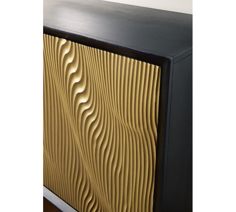 Tayner Accent Cabinet - Black/Gold Finish