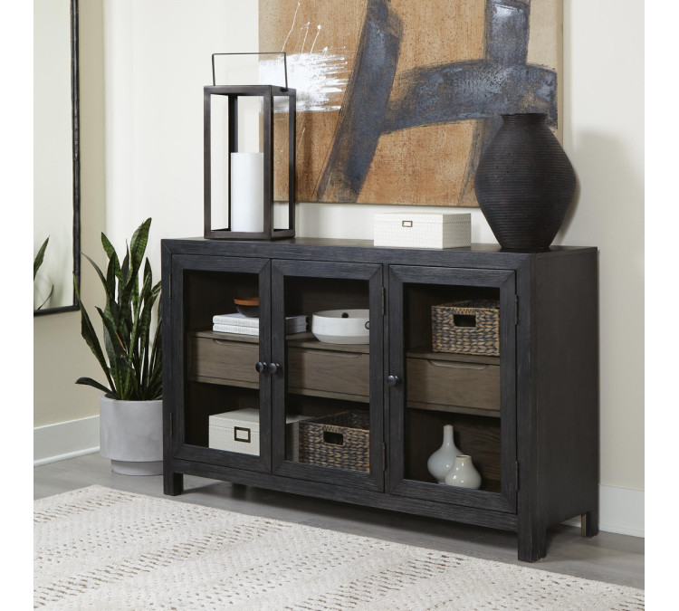 Lenston Accent Cabinet - Black/Gray