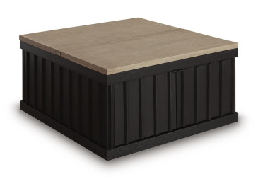 Rylandyn Lift-Top Coffee Table - Black/Light Brown