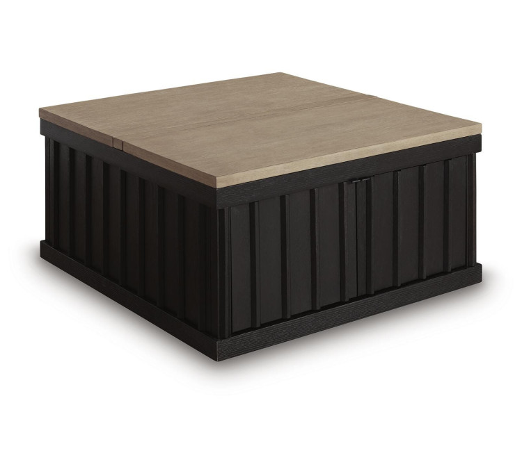 Rylandyn Lift-Top Coffee Table - Black/Light Brown