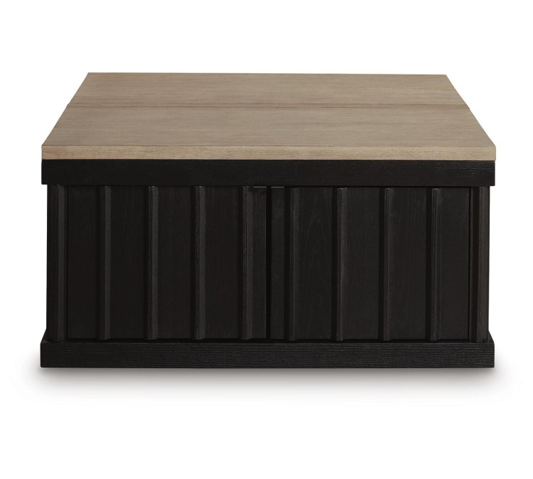 Rylandyn Lift-Top Coffee Table - Black/Light Brown