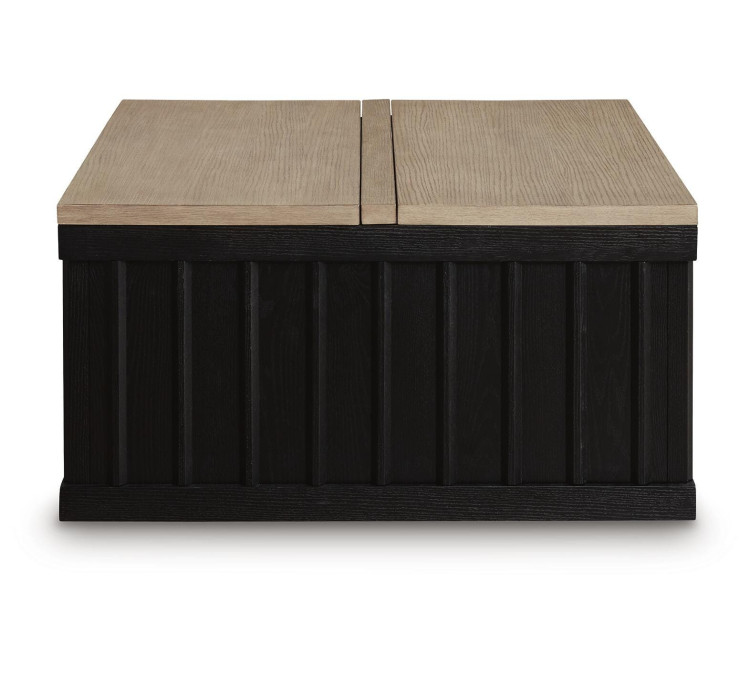 Rylandyn Lift-Top Coffee Table - Black/Light Brown