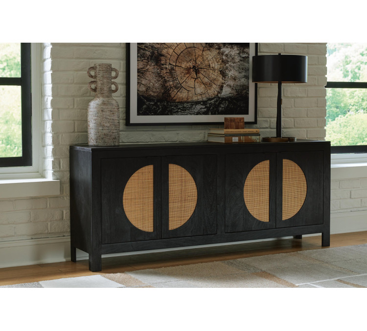 Cliffiings Accent Cabinet - Black/Natural