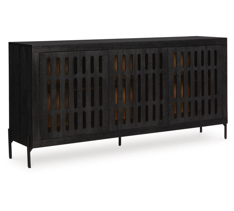 Vallisburg Accent Cabinet - Black/Natural