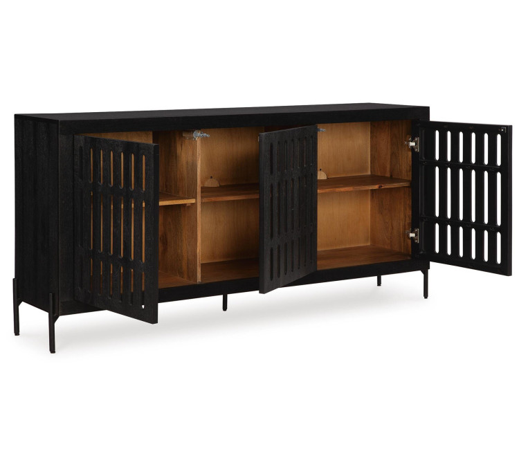 Vallisburg Accent Cabinet - Black/Natural