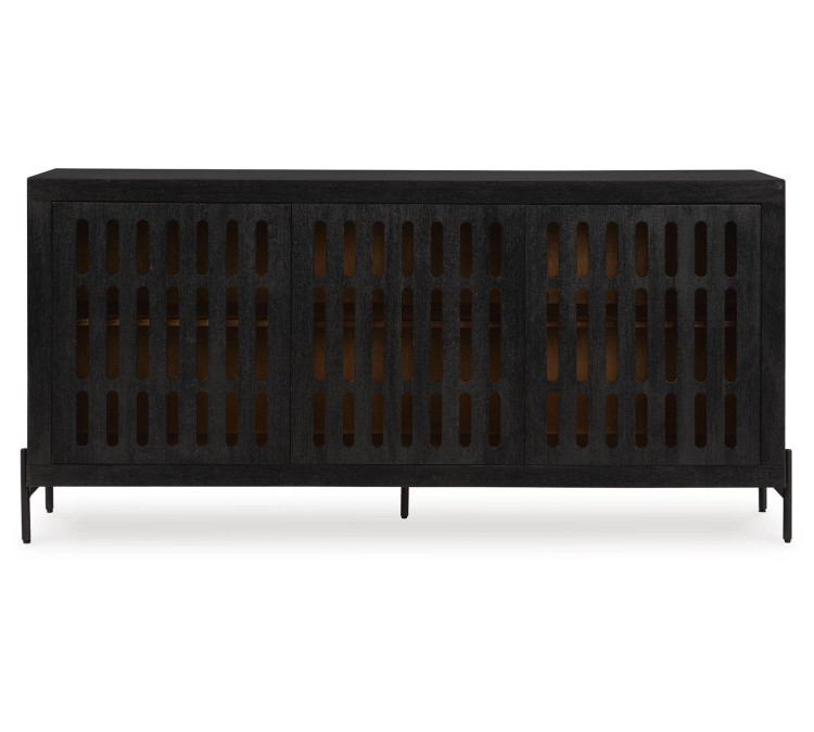 Vallisburg Accent Cabinet - Black/Natural