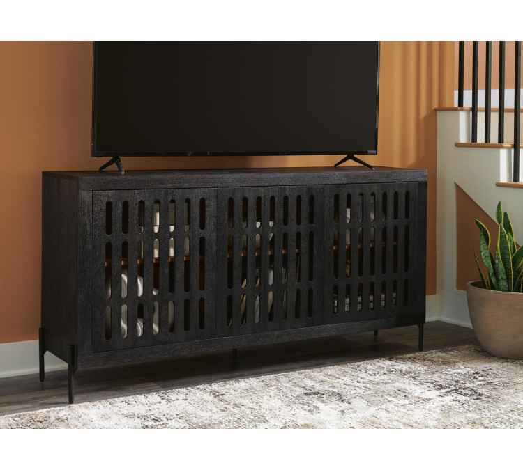 Vallisburg Accent Cabinet - Black/Natural