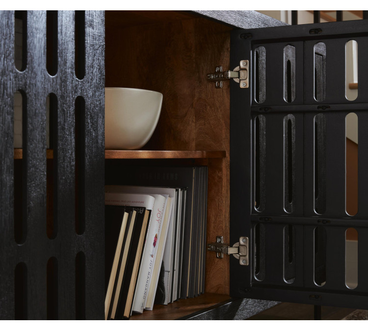 Vallisburg Accent Cabinet - Black/Natural