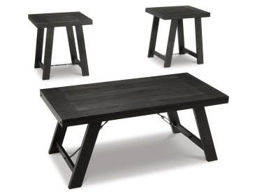 Noorbrook Table (Set of 3) - Black/Pewter
