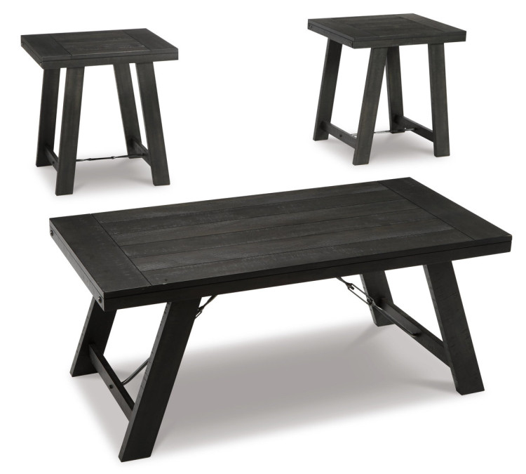 Noorbrook Table (Set of 3) - Black/Pewter