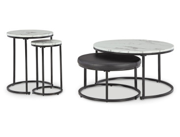 Jusmour Table (Set of 4) - Black/White