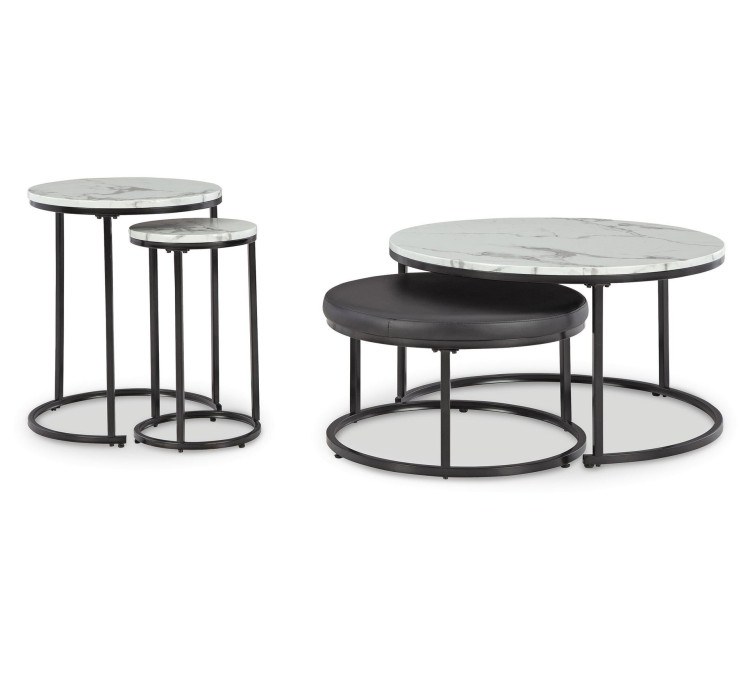Jusmour Table (Set of 4) - Black/White