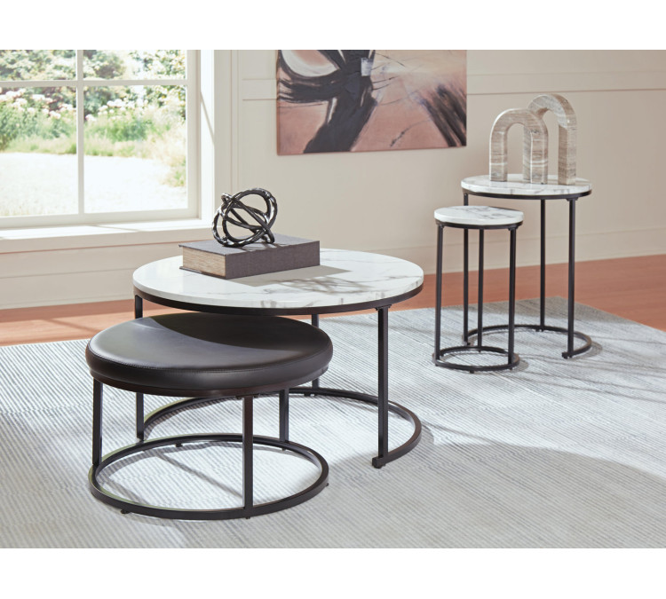 Jusmour Table (Set of 4) - Black/White