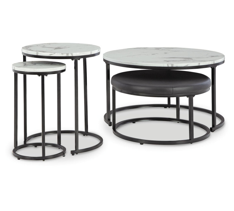 Jusmour Table (Set of 4) - Black/White