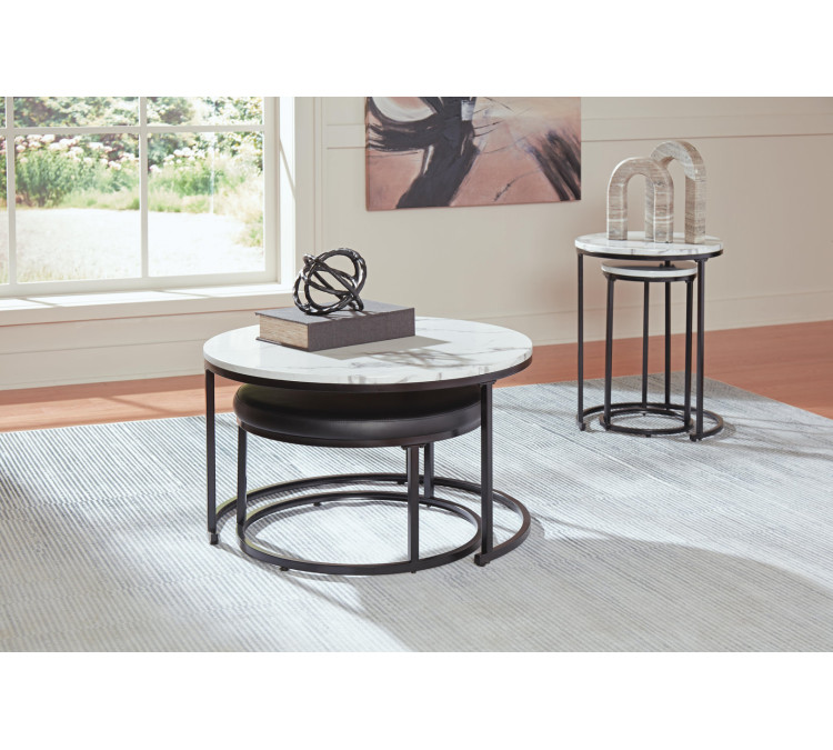 Jusmour Table (Set of 4) - Black/White