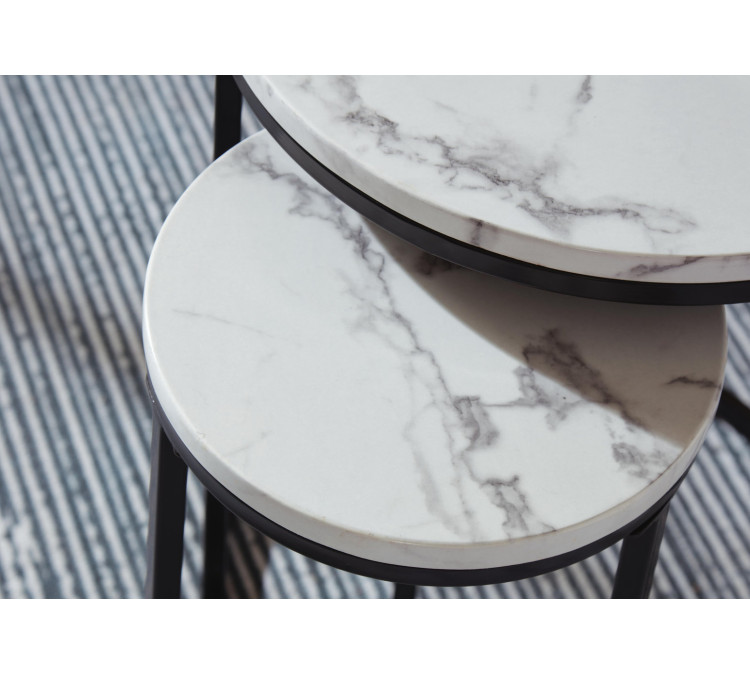 Jusmour Table (Set of 4) - Black/White
