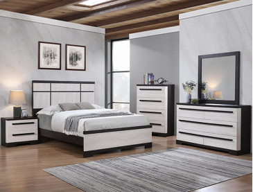 REMINGTON BEDROOM - QUEEN / Black/White