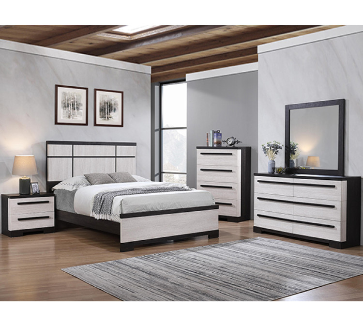 REMINGTON BEDROOM - QUEEN / Black/White