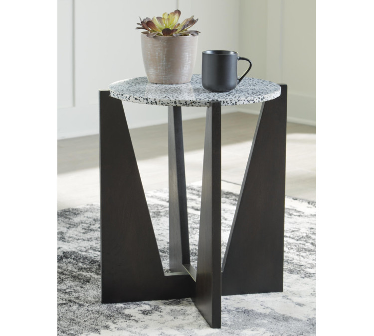 Tellrich Accent Table - Black/White