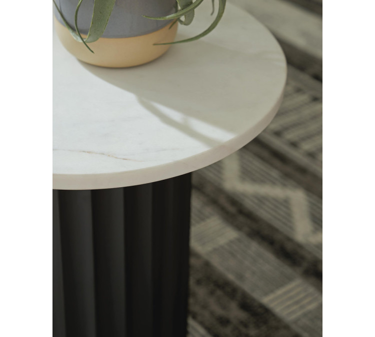 Wainstone Accent Table - Black/White