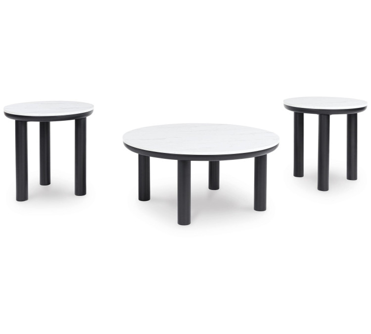 Xandrum Table (Set of 3) - Black/White